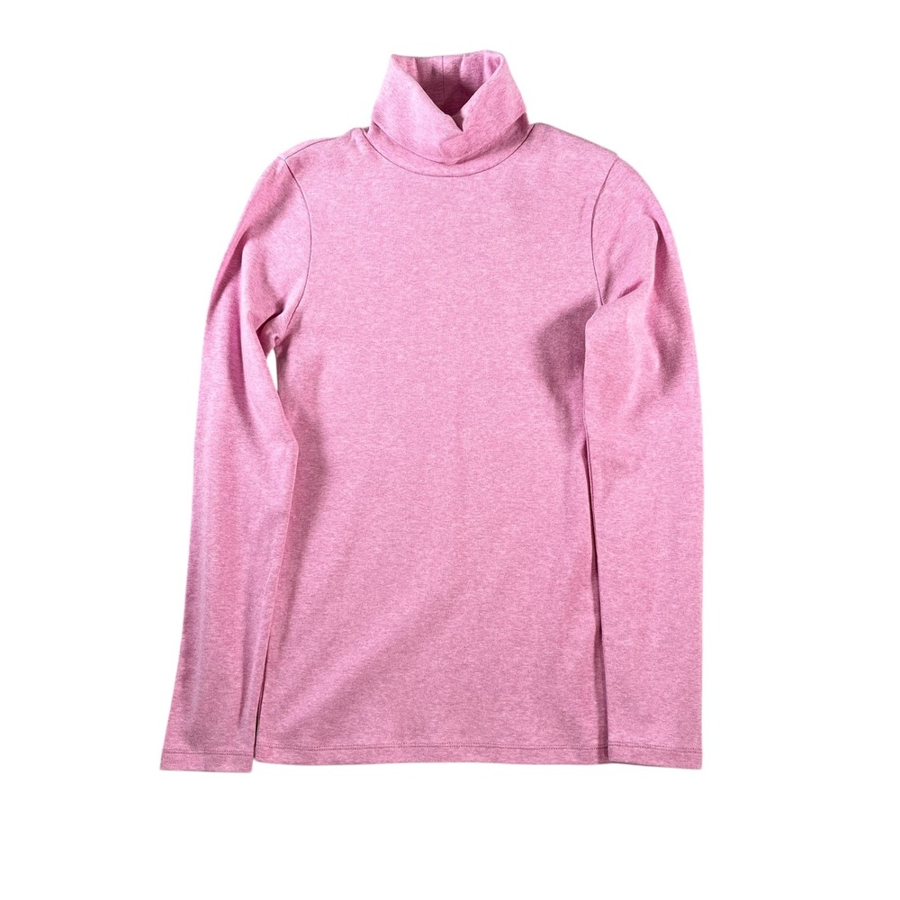 J.Crew Perfect Fit‎ Turtleneck Top Size Medium Pink Long Sleeve Cotton H0553